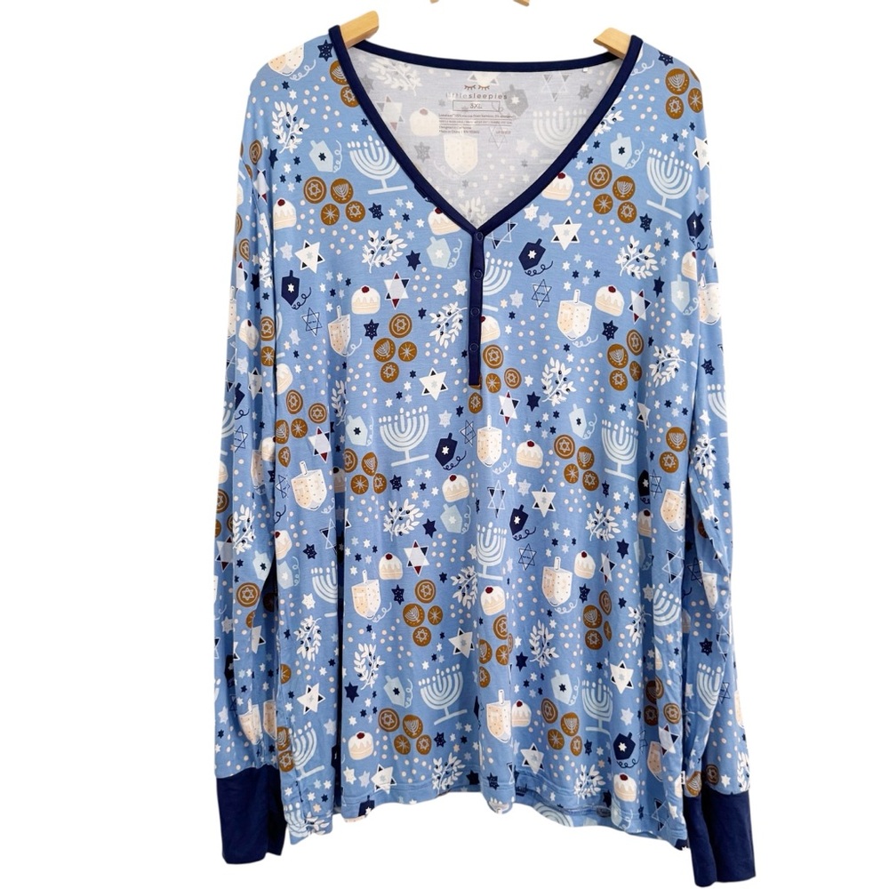 Little Sleepies Hannukkah Lights Pajama Top 3XL